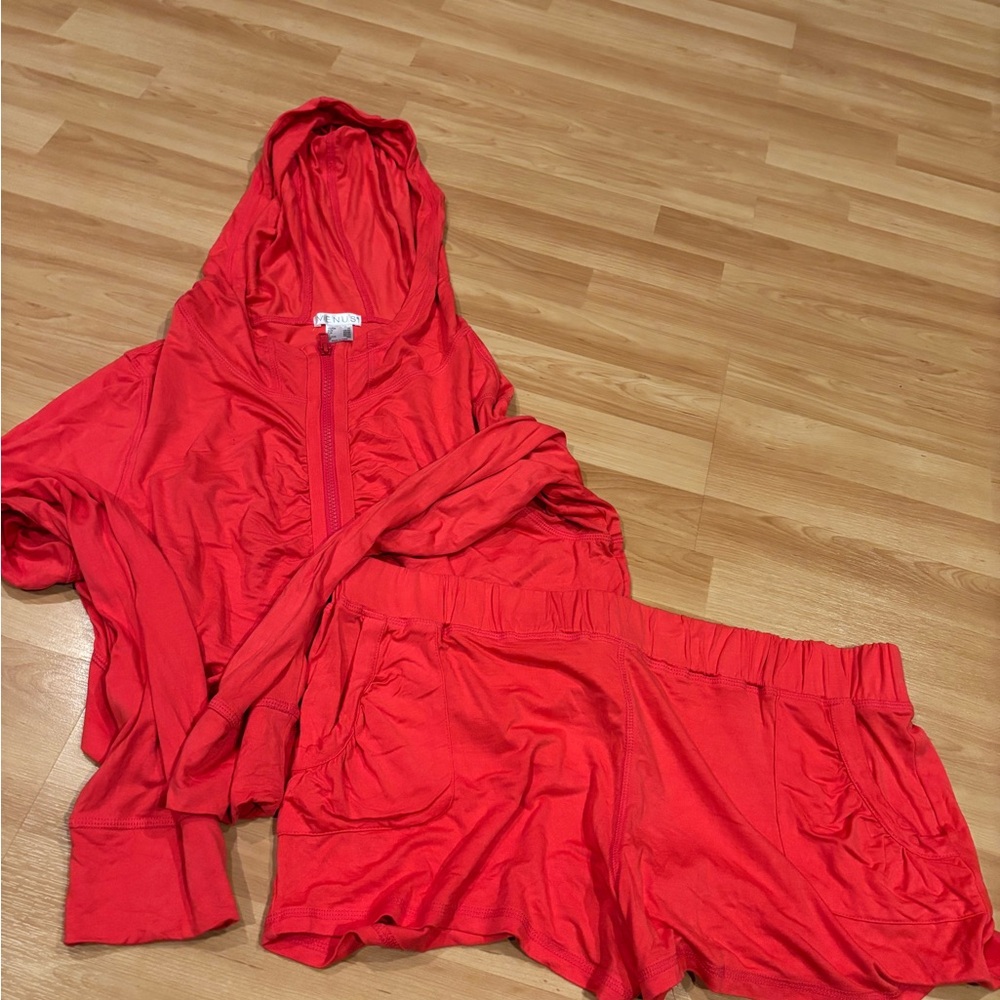 Coral Pink Venus Hooded Lounge/ Pajama set
